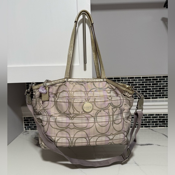 Coach Handbags - Coach Tartan Plaid Signature Diaper Bag Tote
